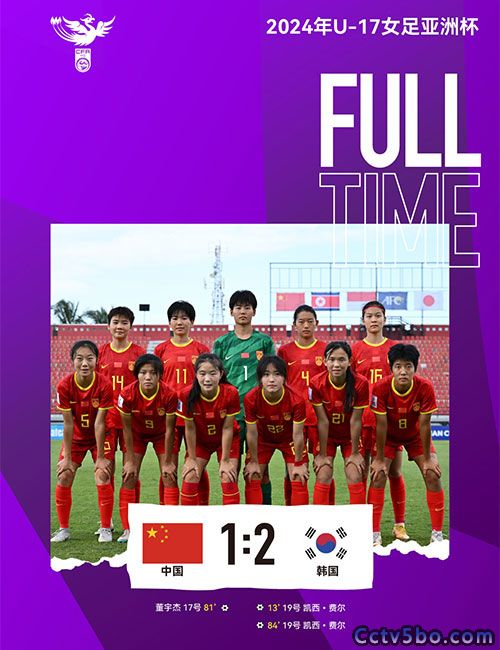 韩国女足U17  2 - 1  中国女足U17