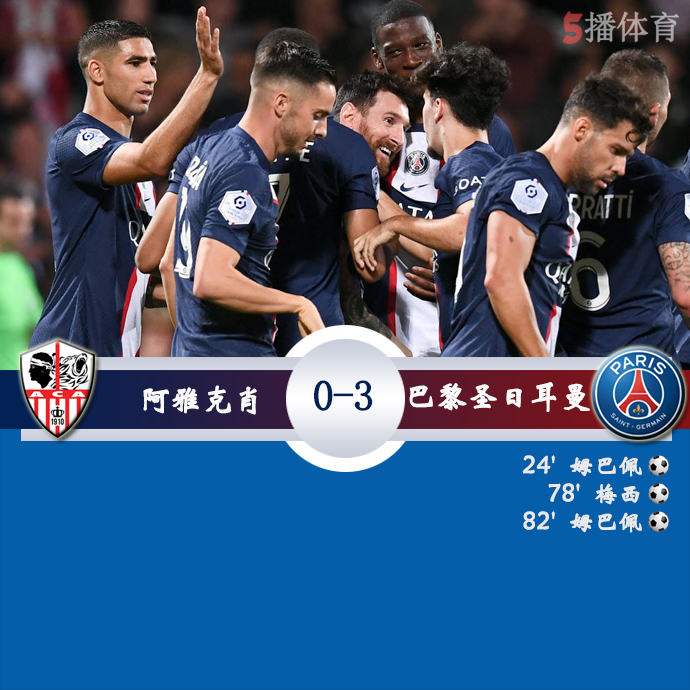 法甲第12轮 阿雅克肖  0 - 3  巴黎圣日耳曼