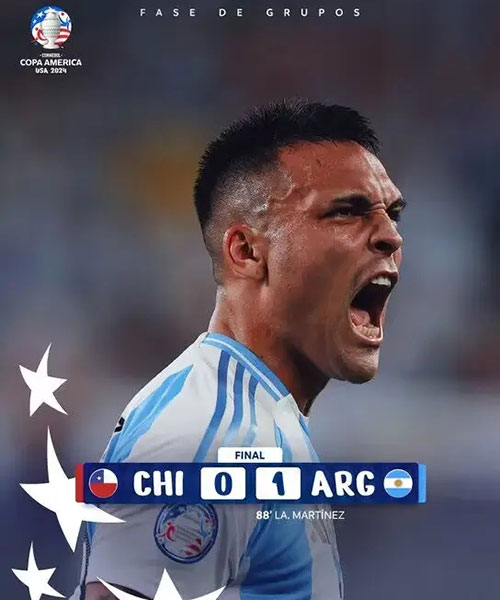 智利  0 - 1  阿根廷