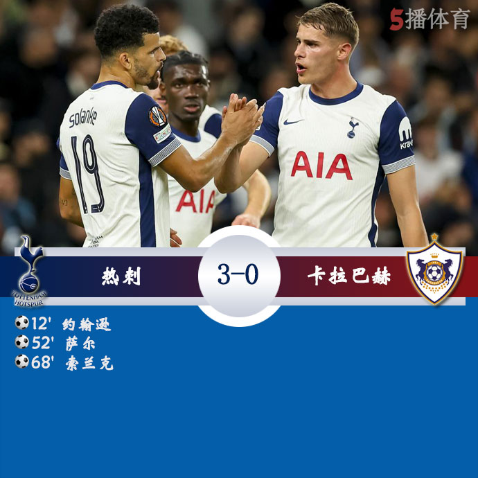 热刺  3 - 0  卡拉巴赫