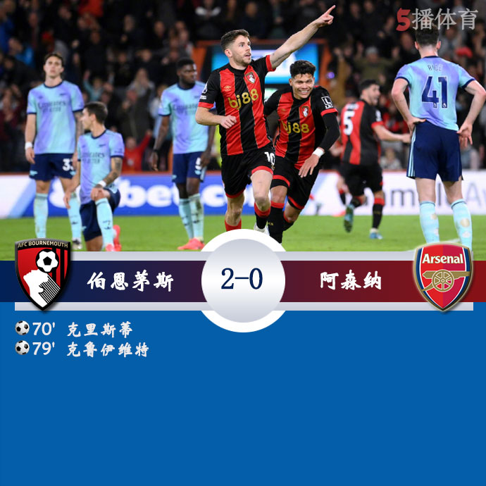 伯恩茅斯  2 - 0  阿森纳