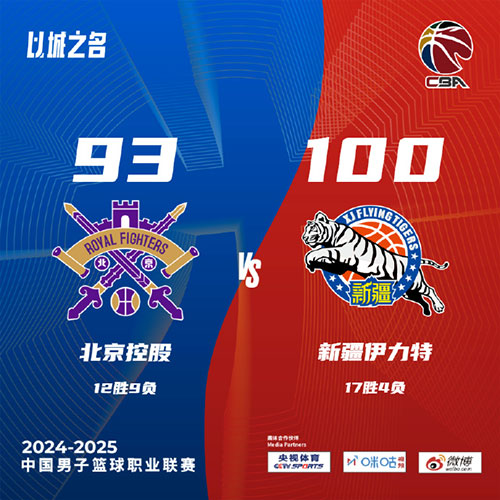 北控  93 - 100  新疆