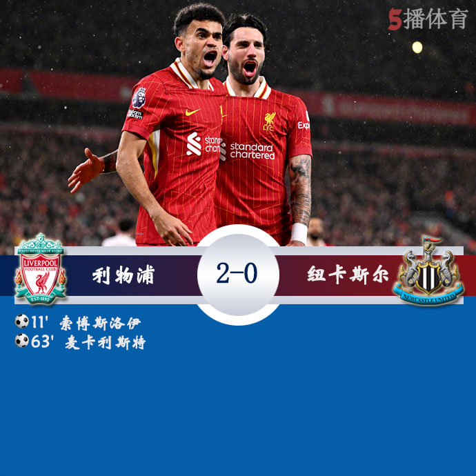 利物浦  2 - 0  纽卡斯尔