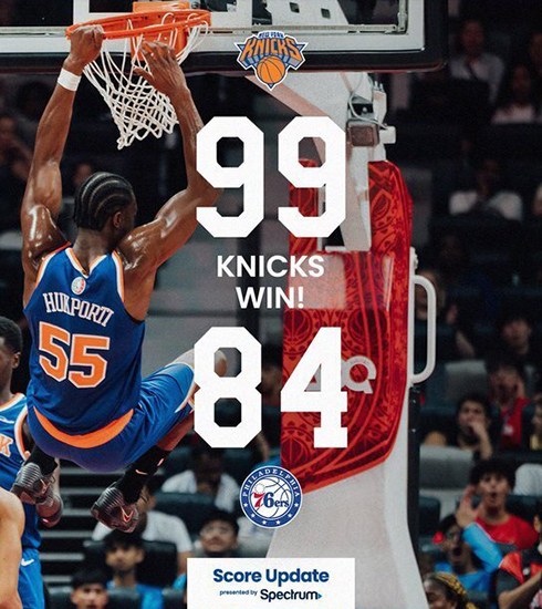 NBA季前赛阿布扎比站 76人vs尼克斯 全场录像及集锦