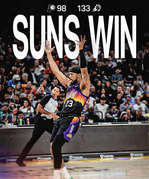 太阳大胜步行者豪取5连胜，狄龙赛季新高32分，布克33+7