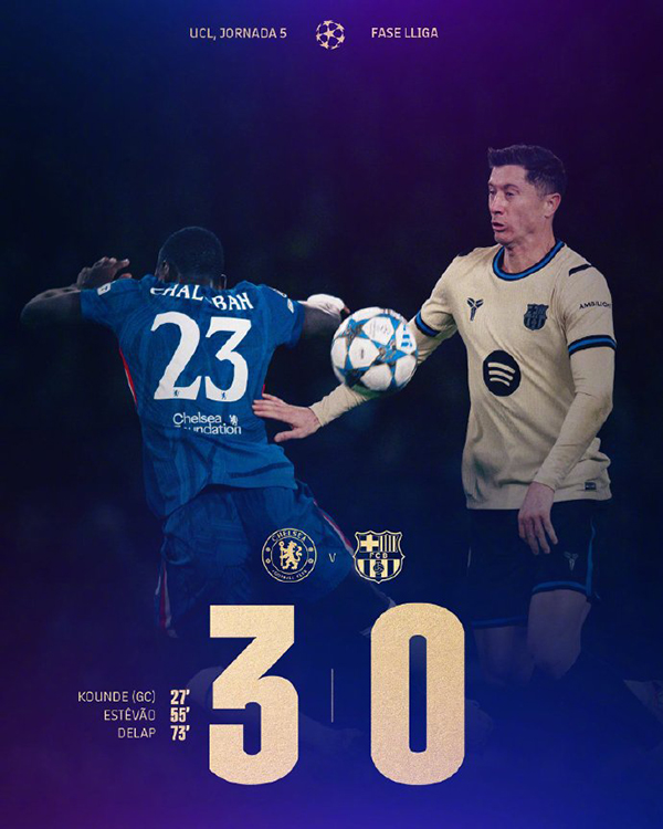 欧冠战报:切尔西3-0巴塞罗那各项赛事三连胜 恩佐助攻德拉普锁定胜局