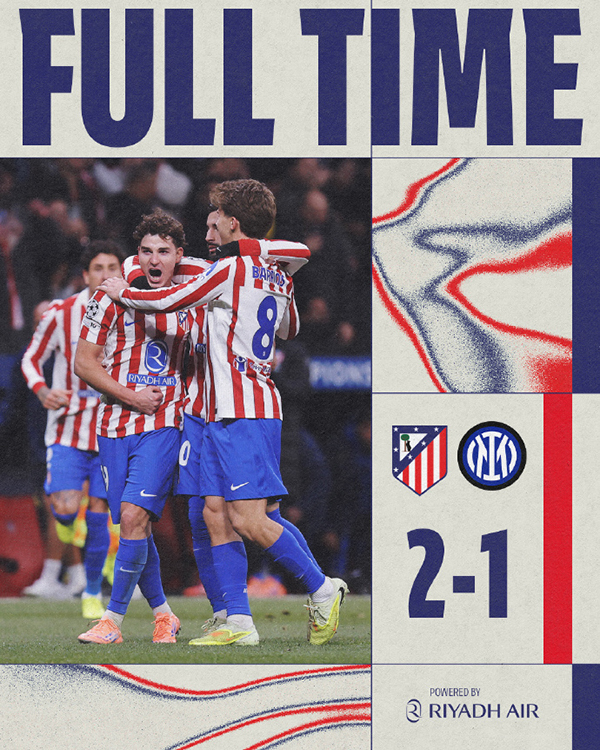 国米1-2不敌马竞 阿尔瓦雷斯破门首开纪录