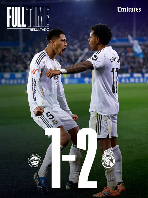 皇马2-1阿拉维斯 姆巴佩比肩C罗 罗德里戈以德报怨